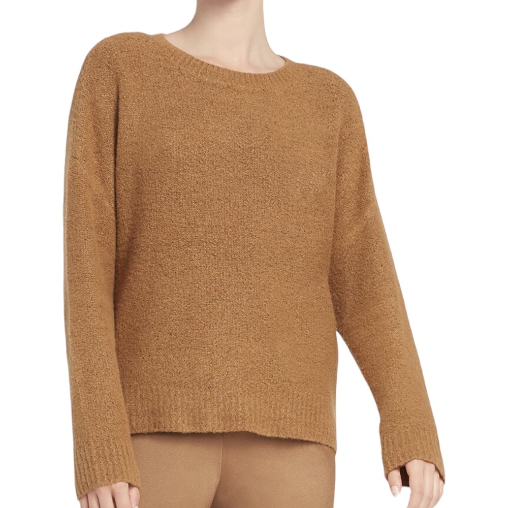 Alice + Olivia Soft Cashmere Wool Blend Brown Roma Boucle Pullover Swea…
